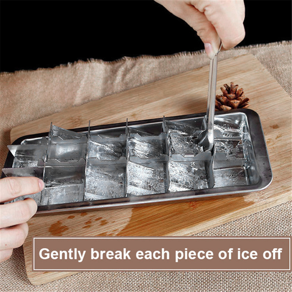 Metal Ice Cube Tray with Easy Release Lever