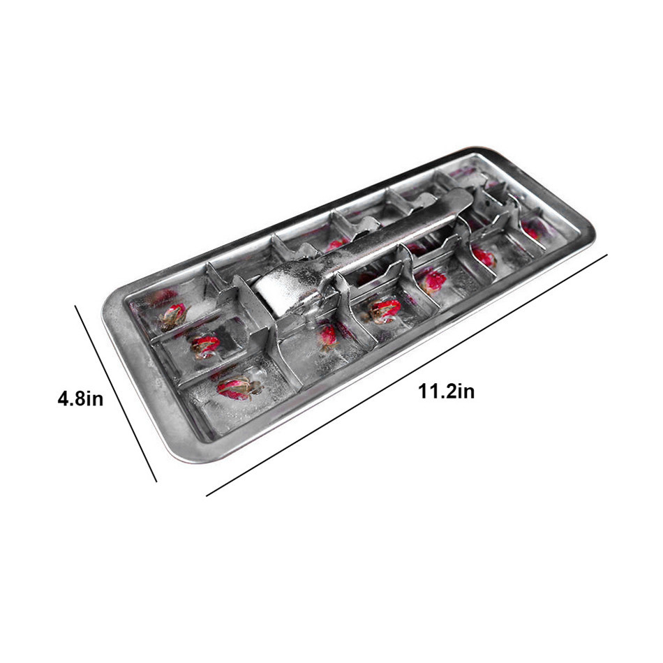 Metal Ice Cube Tray with Easy Release Lever