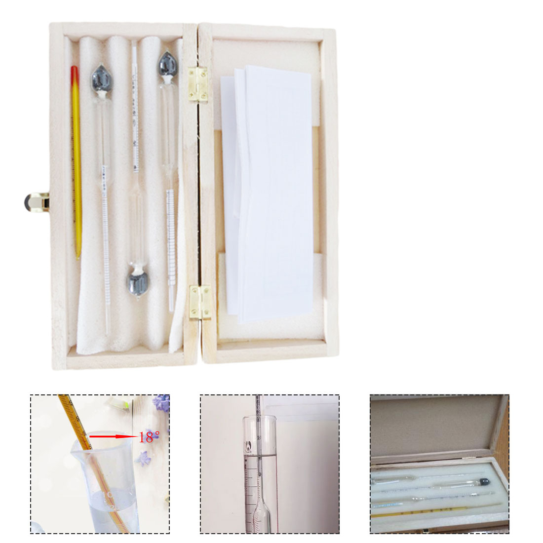 Alcohol Meter with Thermometer 3PC Set Alcohol Meter with Thermometer 3PC Set