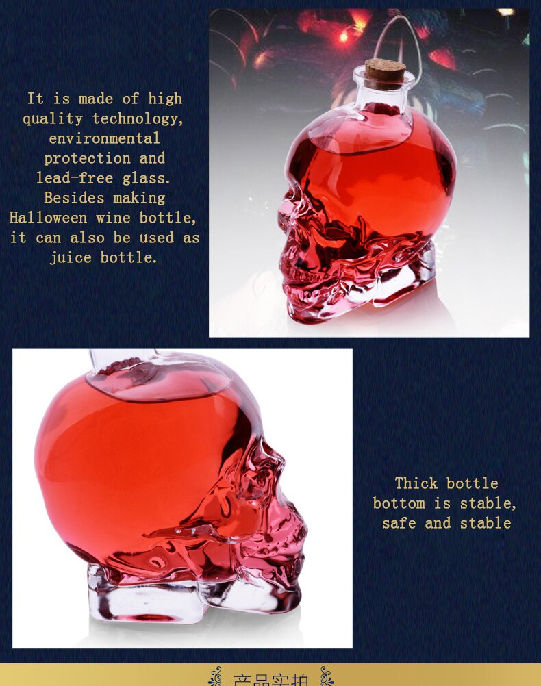 Creative Crystal Skull Head Shot Glass Party Transparent Champagne Cocktails Beer Coffee Wine Bottle Doomed Drinkware Bar Tools