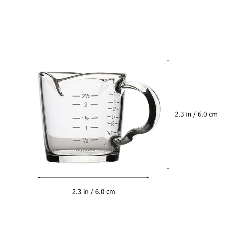 1Pc 51-100ML Measuring Cup Espresso Cup Ounce Cup Temperature Resistant Cup Glass Cup For Restaurant Home Cafe