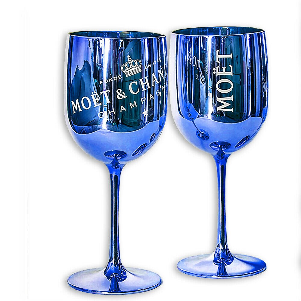 Plastic Metallic Wine Glasses (2 pcs)