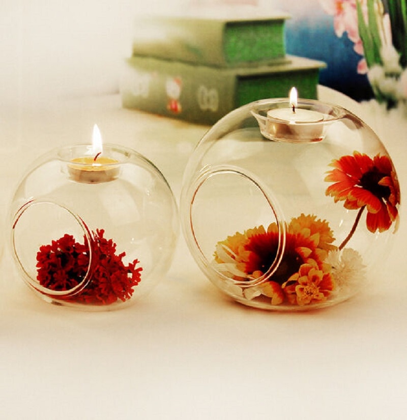 Glass Candle Holder Home Decor