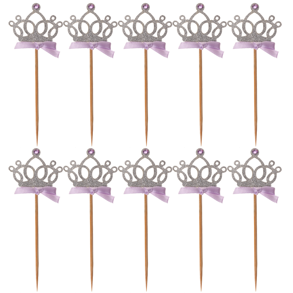 Jeweled Crown Cake Topper (Set of 10)