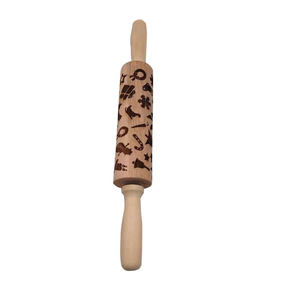 3D Rolling Pin Wooden Body and Handle 3D Rolling Pin Wooden Body and Handle