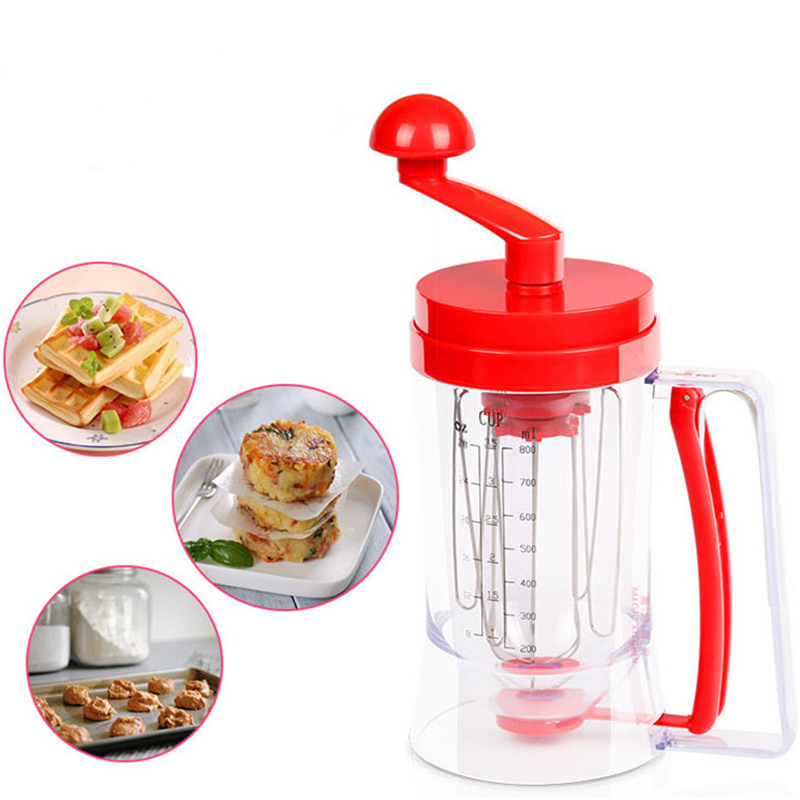 2-in-1 Hand-Cranked Batter Dispenser & Manual Hand Mixer 2-in-1 Hand-Cranked Batter Dispenser & Manual Hand Mixer