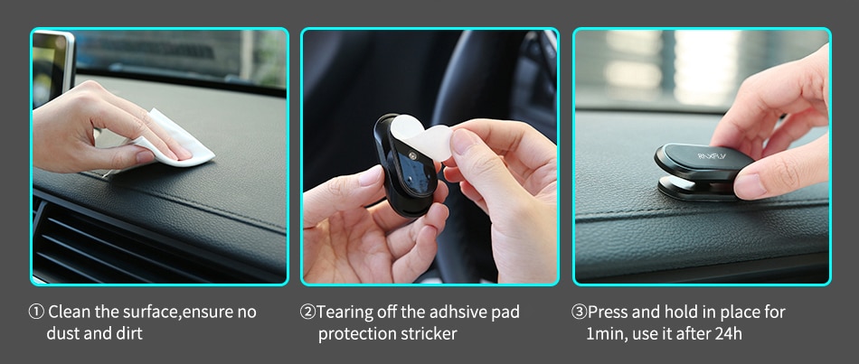 RAXFLY Magnetic Car Phone Holder 360 Degree Mini Strip Shape Holder Metal Magnet GPS Car Mount Stand Wall Office Bedroom Bracket