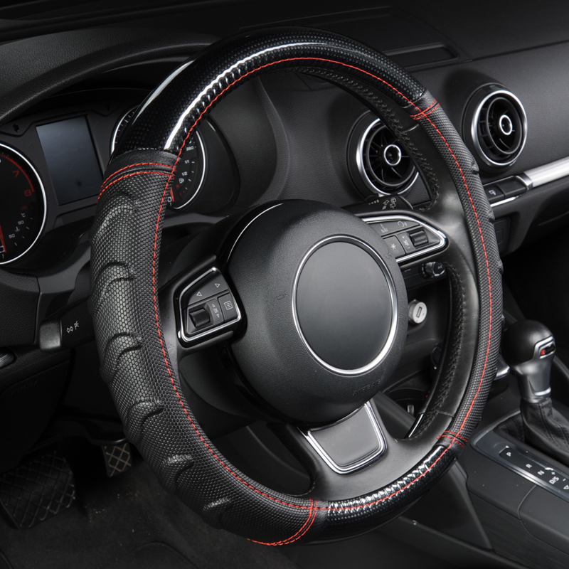 Leather Steering Wheel Cover Anti-Slip Grip